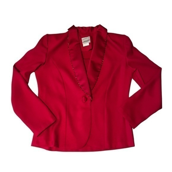 Fashion Bug Jackets & Blazers - Vintage Fashion Bug Blazer Jacket Vibrant Red Y2K Size M